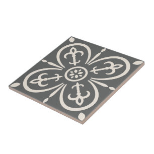 Modern Pattern Decorative Charcoal Grey White Ceramic Tile