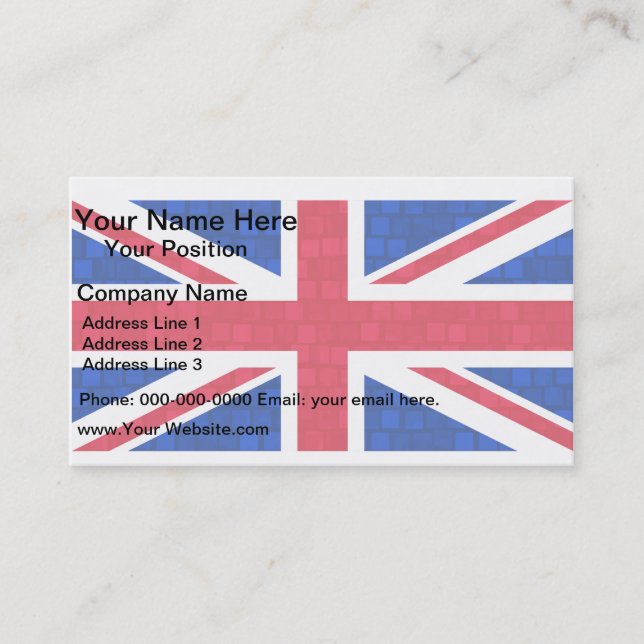 Modern Pattern English Flag Business Card (Front)