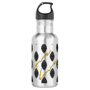 Modern pattern gold love elegant script 532 ml water bottle