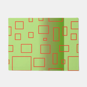Modern Pattern Green Geometric Design Doormat
