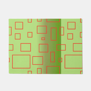 Modern Pattern Green Geometric Design Doormat