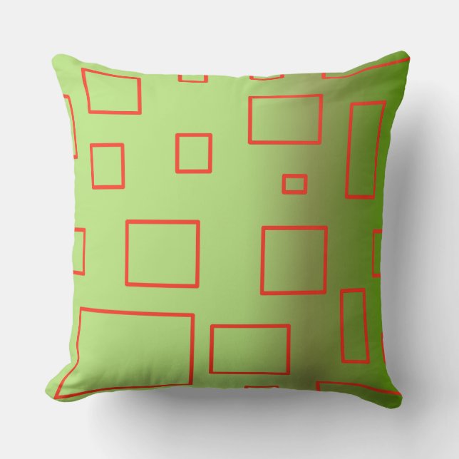 Modern Pattern Green Geometric Design Throw Pillow (Front)