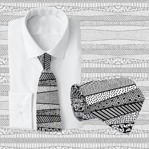 Modern pattern in black and white, chic tie