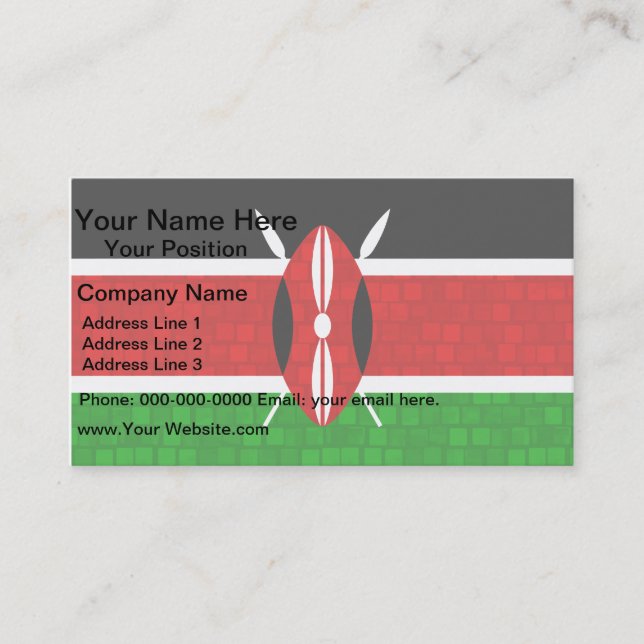 Modern Pattern Kenyan Flag Business Card (Front)