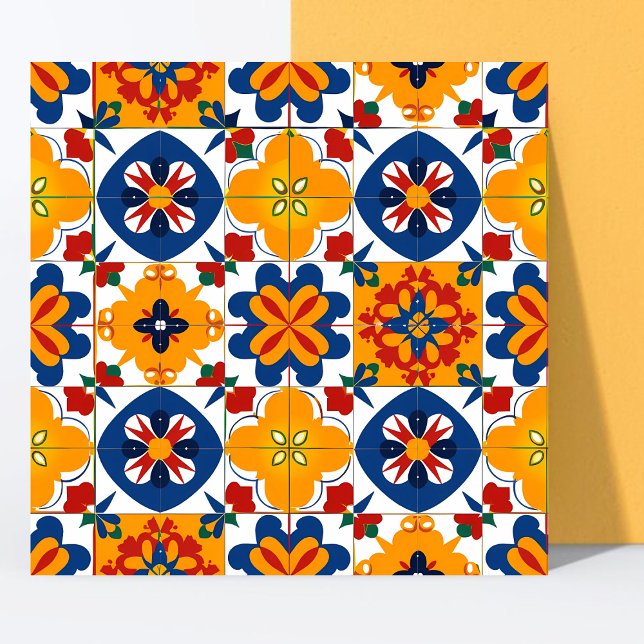 Modern Pattern Mexican Portuguese Colourful  Ceramic Tile (Creator Uploaded)