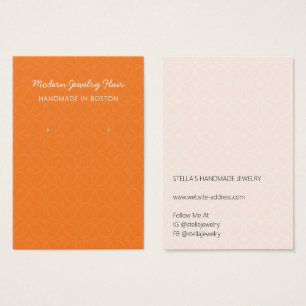 Modern Pattern Orange Earring Display Card