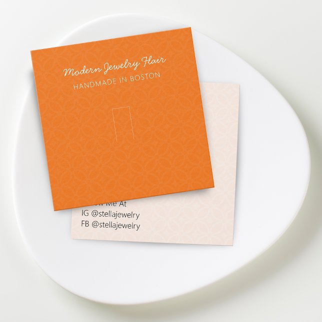 Modern Pattern Orange Ring Display Card (Modern Pattern Bright Vivid Orange Ring Display Card)