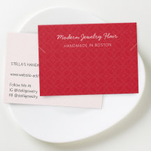 Modern Pattern Red Necklace Bracelet Display Card