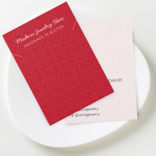 Modern Pattern Red Necklace Bracelet Display Card