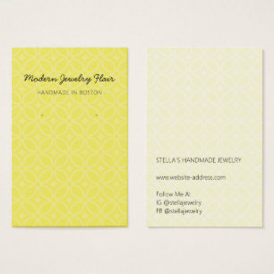 Modern Pattern Vivid Yellow Earring Display Card
