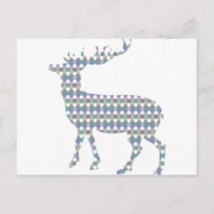 Modern patterned deer postcard