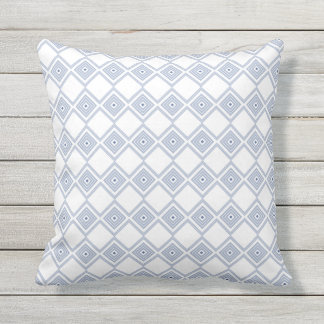 Modern Patterned Design In Blue and White Cushion
