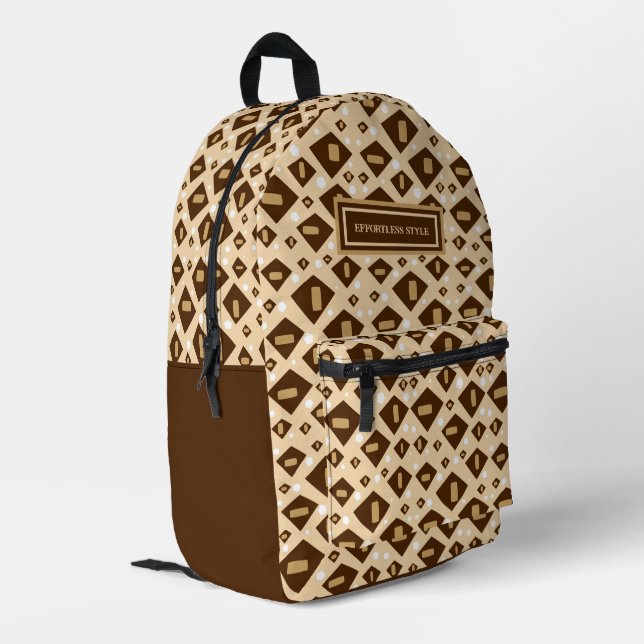 Modern patterned printed backpack (Back Corner Left)