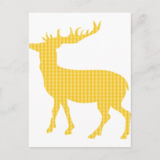 Modern patterned stag postcard (Front)