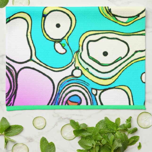 Modern Patterns Art Design Tea Towel (Folded)