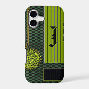 Modern patterns case with metal looking parts