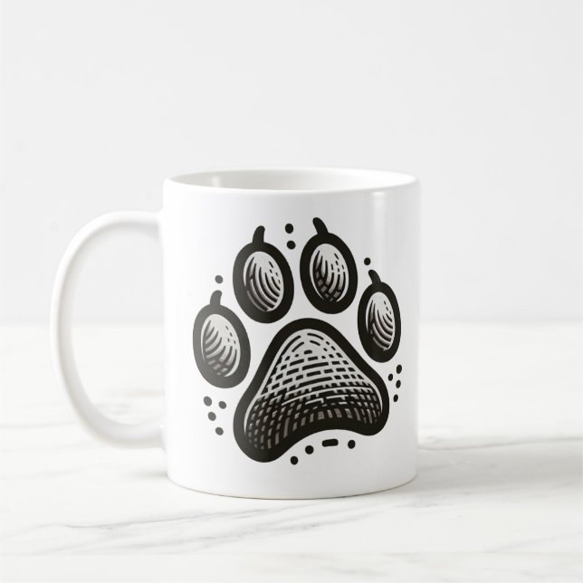 Modern Paw Print Mug – Unique Animal Lover Gift (Left)