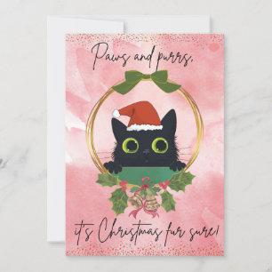 Modern Paws and Purrs Christmas Invitation