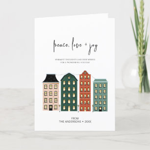 Modern Peace Love & Joy Christmas Town Holiday Car Card