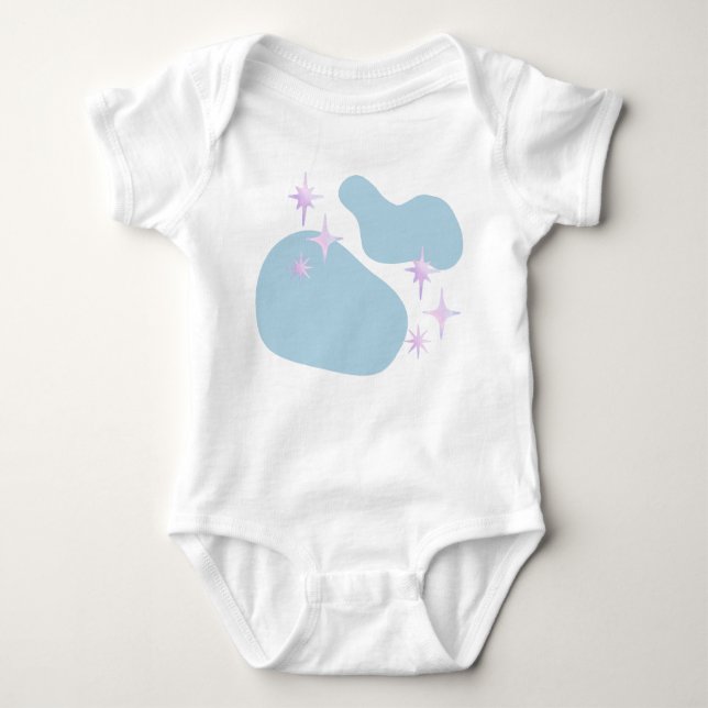 Modern Peaceful Blue And Star T-Shirt Baby Bodysuit (Front)