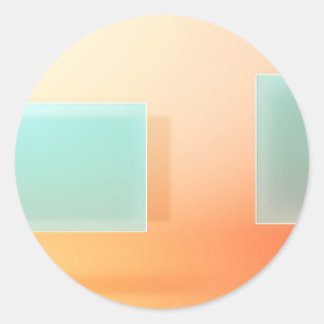 Modern Peach and Mint Geometric Abstract Classic Round Sticker