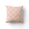 Modern Peach and White Damask Throw Pillow