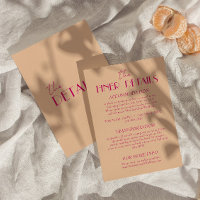 Modern Peach colourful Funky Retro Wedding Details