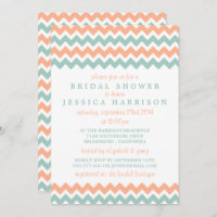 Modern Peach & Mint Chevron Bridal Shower