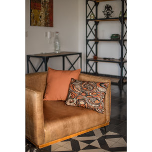 Modern Peach Orange Abstract Pattern Decorative Cushion