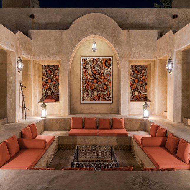 Modern Peach Orange Abstract Pattern Poster (Creator Uploaded)