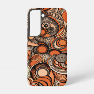 Modern Peach Orange Abstract Pattern Samsung Galaxy Case
