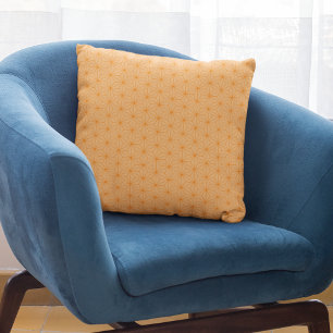 Modern Peach Orange Geometric Japanese Pattern Cushion