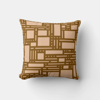 Modern Peach Terracotta Abstract Geometric Throw P Cushion