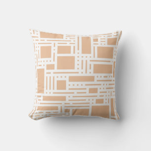 Modern Peach Terracotta Abstract Geometric Throw P Cushion