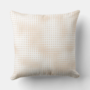 Modern Peach Terracotta Geometric Grid Halftone Th Cushion