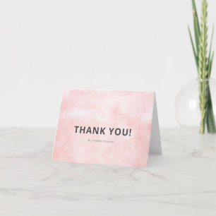 Modern Peach Watercolor Clean Minimalist Wedding Thank You Card