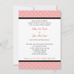 Modern Peach Wedding Invitations Template
