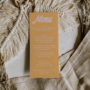 Modern Peachy Colorful Funky Stylish Wedding Menu