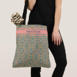 Modern Peacock Blue Pattern  Tote Bag<br><div class="desc">Stylish and modern peacock blue with mustard yellow colours tote bag that can be personalised.</div>