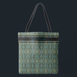 Modern Peacock Blue Pattern  Tote Bag<br><div class="desc">Stylish and modern peacock blue with mustard yellow colours tote bag that can be personalised.</div>