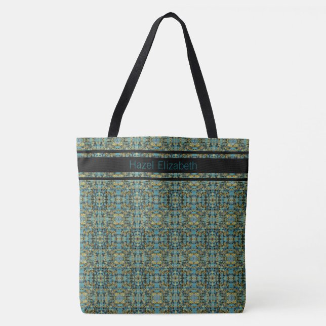 Modern Peacock Blue Pattern  Tote Bag (Front)