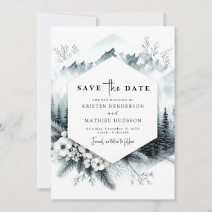 Modern Peak Mountain Wedding Save The Date