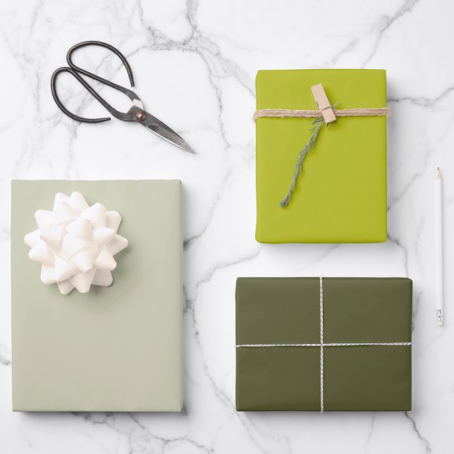 Modern Pearl Dark Apple Green Solid Colour Chic Wrapping Paper Sheet (Front)