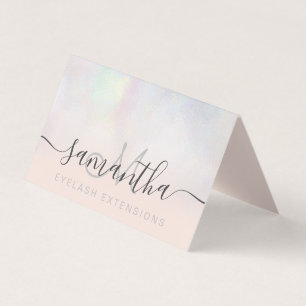 Modern pearl nacre ombre blush eye aftercare business card