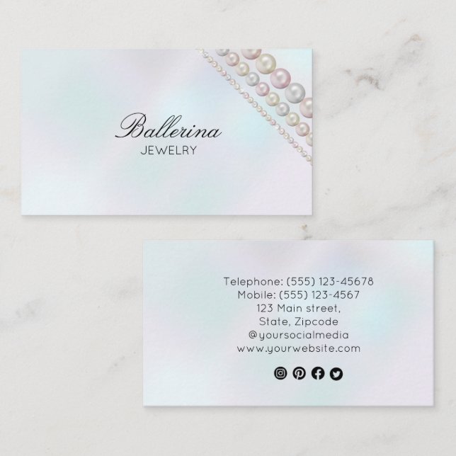 Modern Pearl Pattern Business Card (Front/Back)
