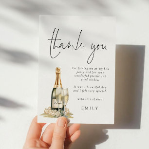 Modern Pearls Prosecco Hen Party Thank You Card