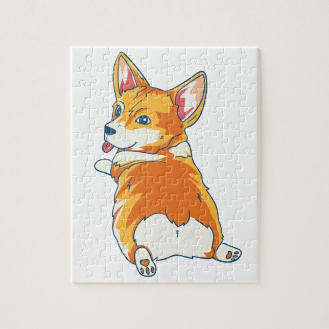 Modern Pembroke Corgi Illustration Jigsaw Puzzle (Vertical)