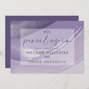 Modern Pencil Us Plum Watercolor Strokes Invitation