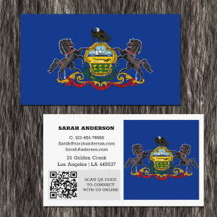 Modern Pennsylvania Business Card, Flag / USA Business Card