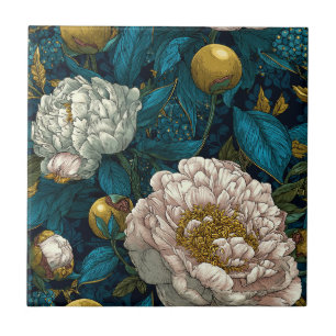Modern Peonies Ceramic Tiles  For Kitchen Flooring